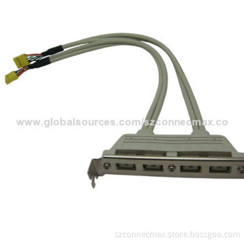 USB Cable with Bracket Cable, 4-port